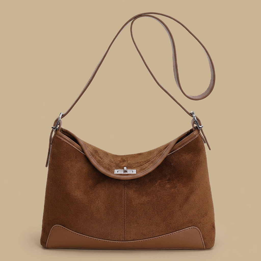 Bolso de Hombro con Panel Base en Contraste