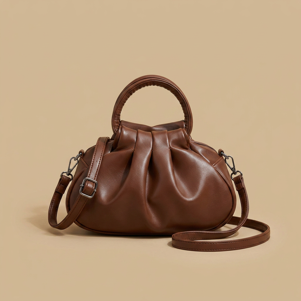 Bolso de Hombro con Pliegues Escultóricos