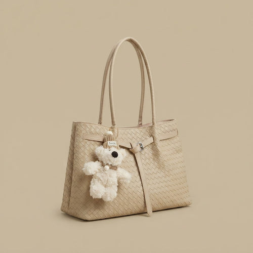 Bolso Tote con Colgante de Oso de Peluche