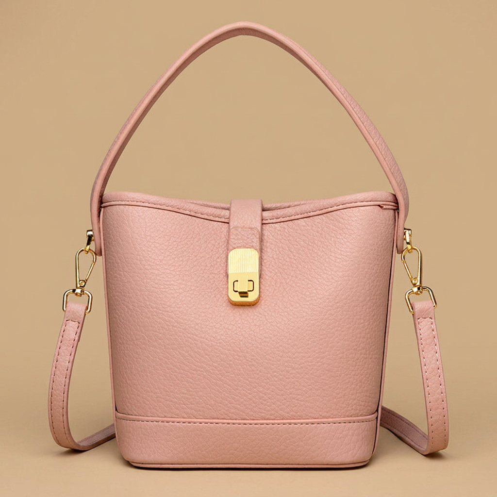Bolso de Hombro con Cierre Dorado