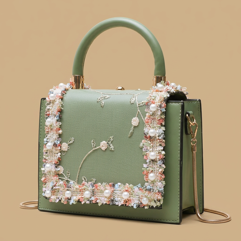 Bolso Bandolera con Encaje Floral