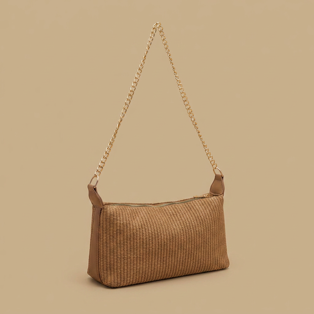 Bolso de Hombro con Textura Tejida