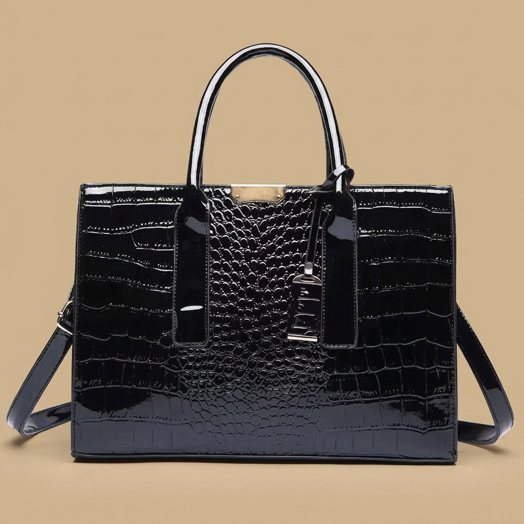 Bolso Tote con Acabado en Relieve de Cocodrilo