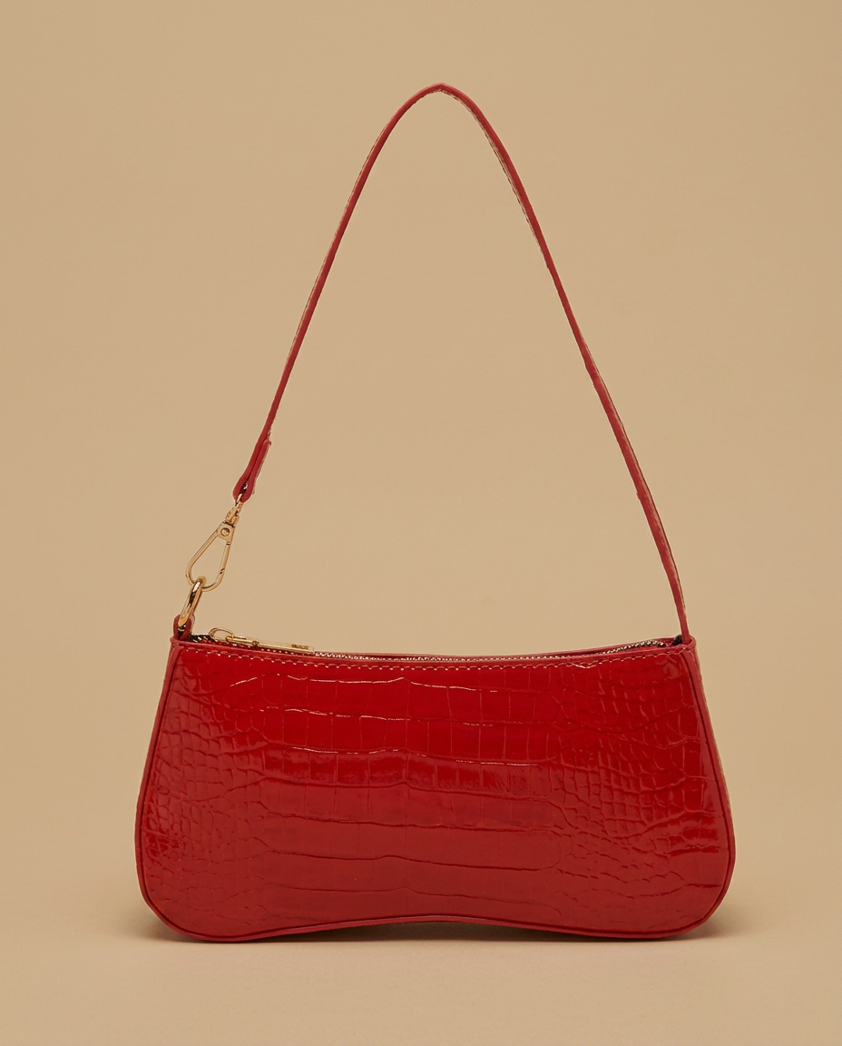 Bolso de Hombro con Textura de Cocodrilo