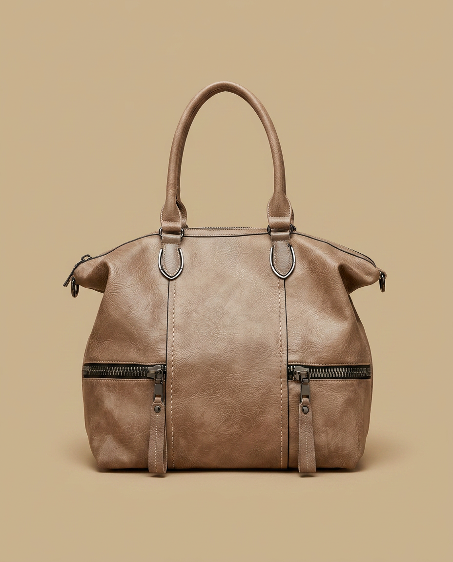 Bolso de Hombro con Doble Cierre