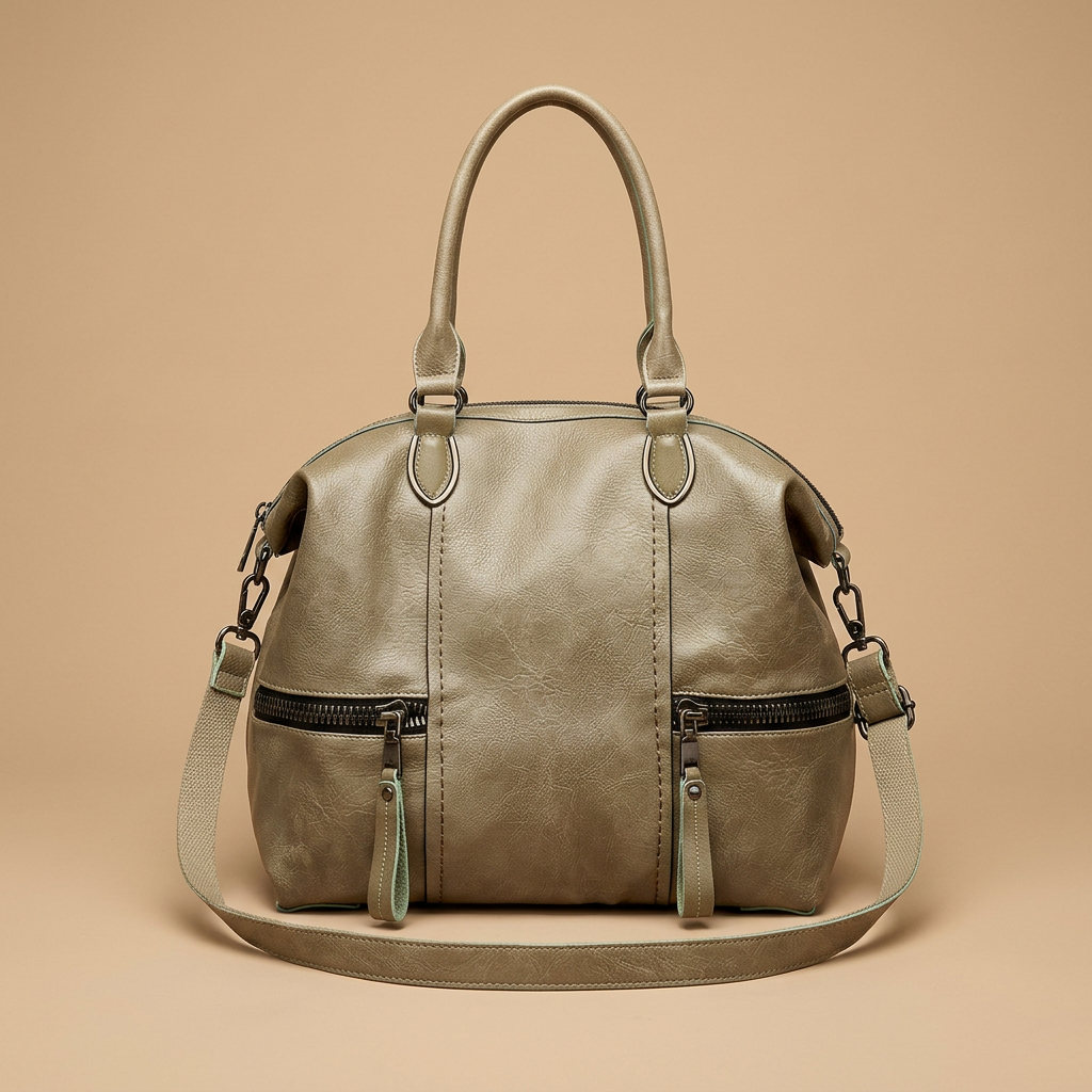 Bolso de Hombro con Doble Cierre
