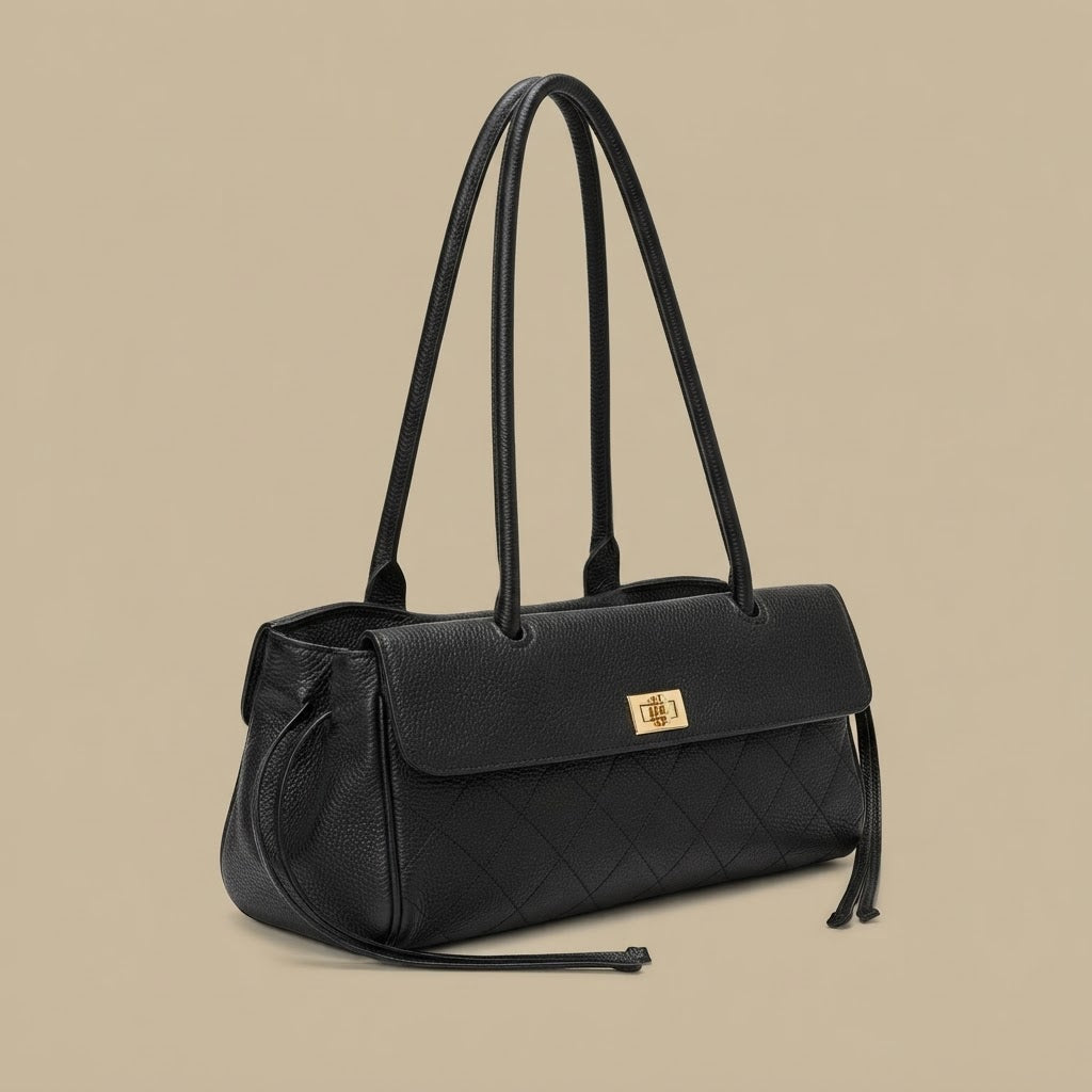 Bolso de Hombro con Costura Acolchada