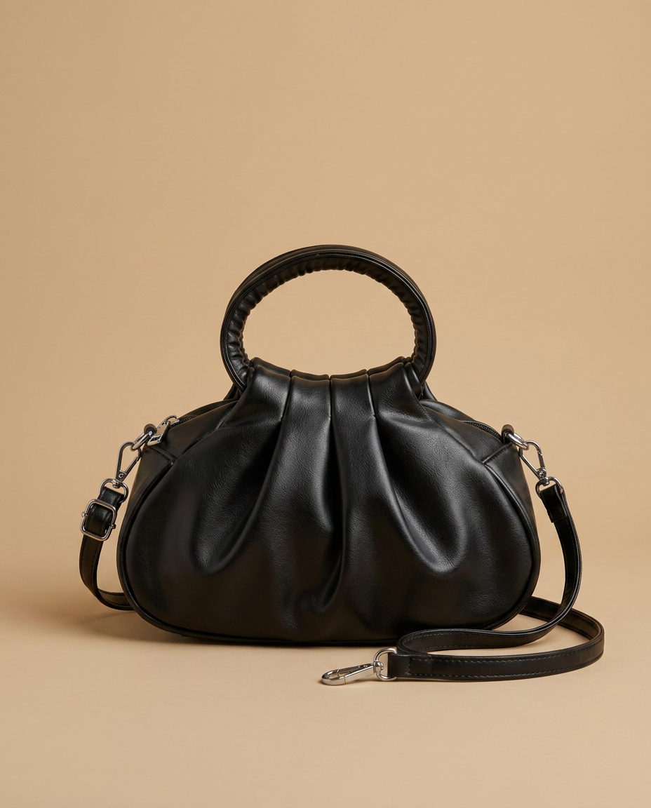 Bolso de Hombro con Pliegues Escultóricos