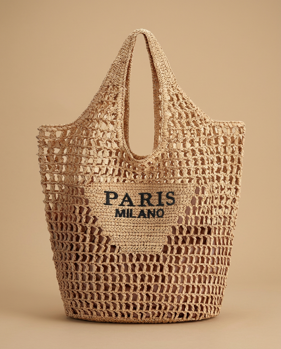 Bolsa Tote de Paja Tejida