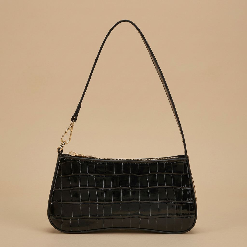 Bolso de Hombro con Textura de Cocodrilo