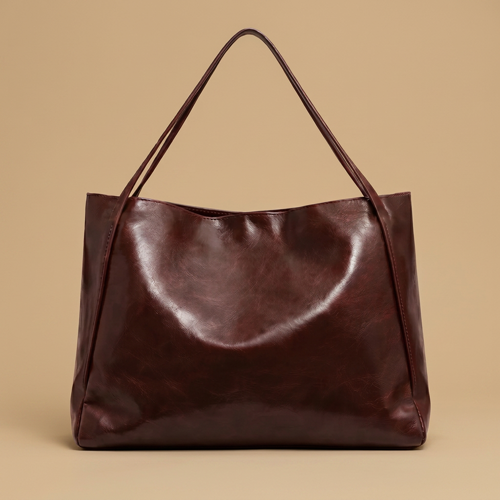 Bolso Tote Acogedor con Acabado Brillante