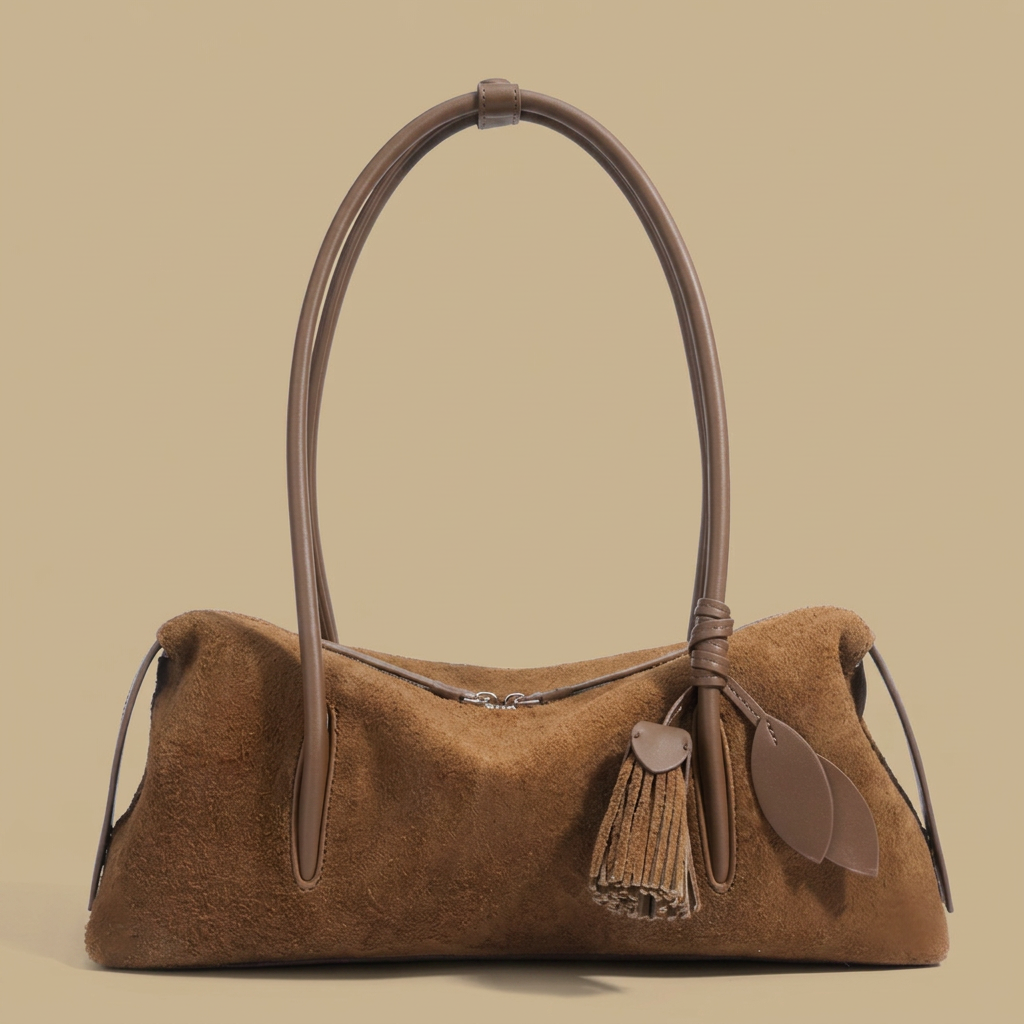 Bolso de Hombro con Acento de Borlas