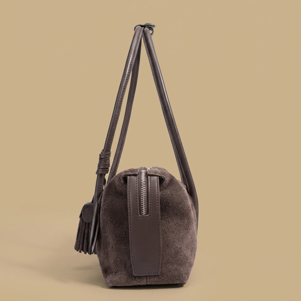 Bolso de Hombro con Acento de Borlas