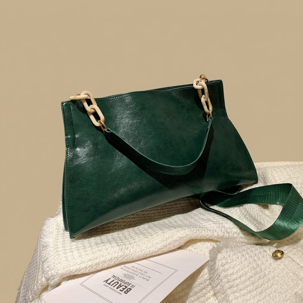 Bolso de Hombro con Correas de Cadena