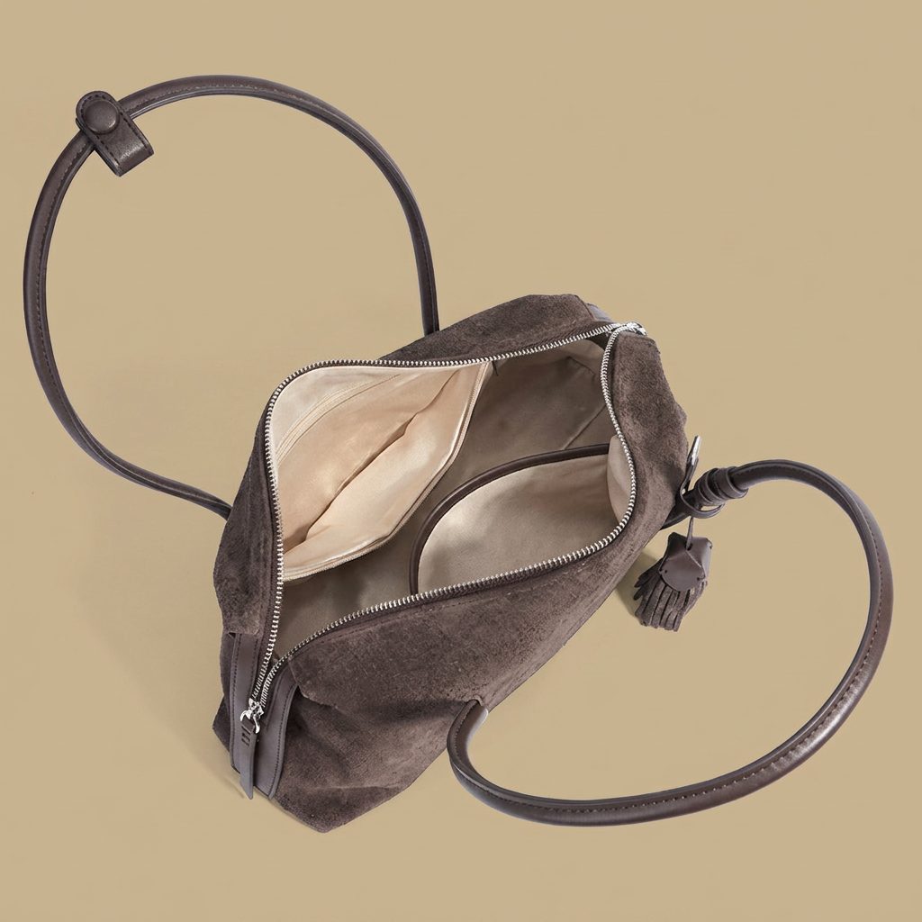 Bolso de Hombro con Acento de Borlas