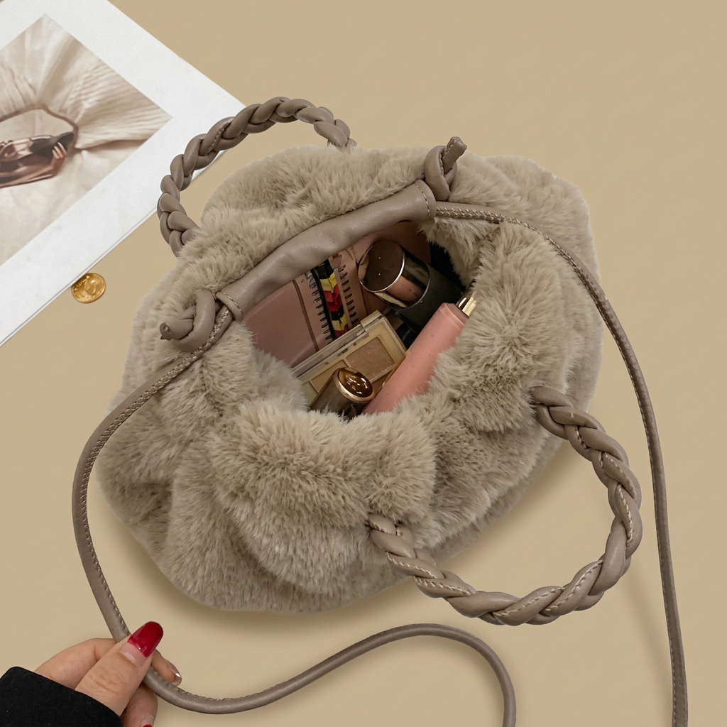 Bolso Cruzado Diseño Nube de Felpa