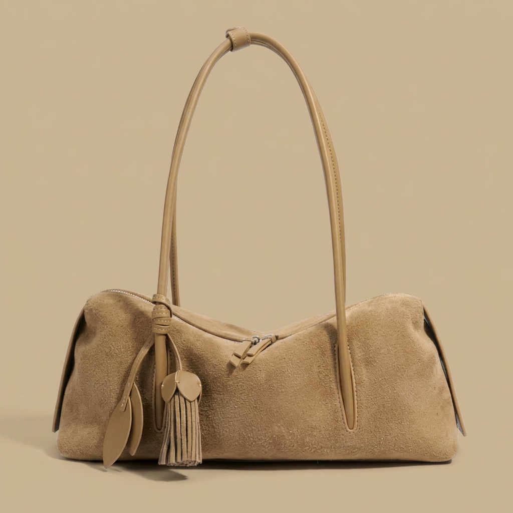 Bolso de Hombro con Acento de Borlas