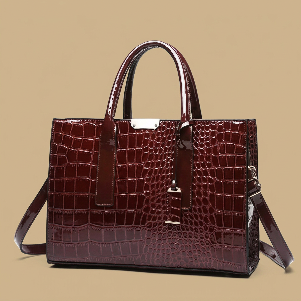 Bolso Tote con Acabado en Relieve de Cocodrilo