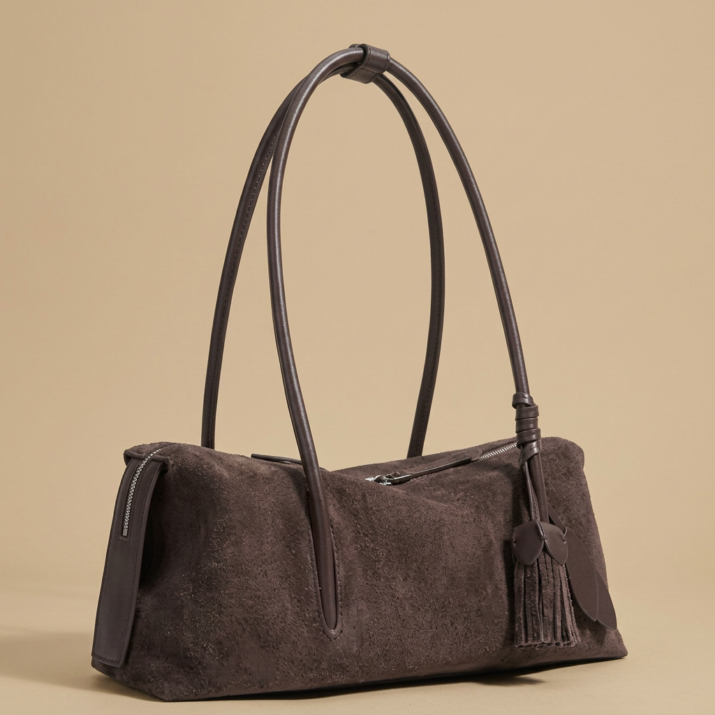 Bolso de Hombro con Acento de Borlas