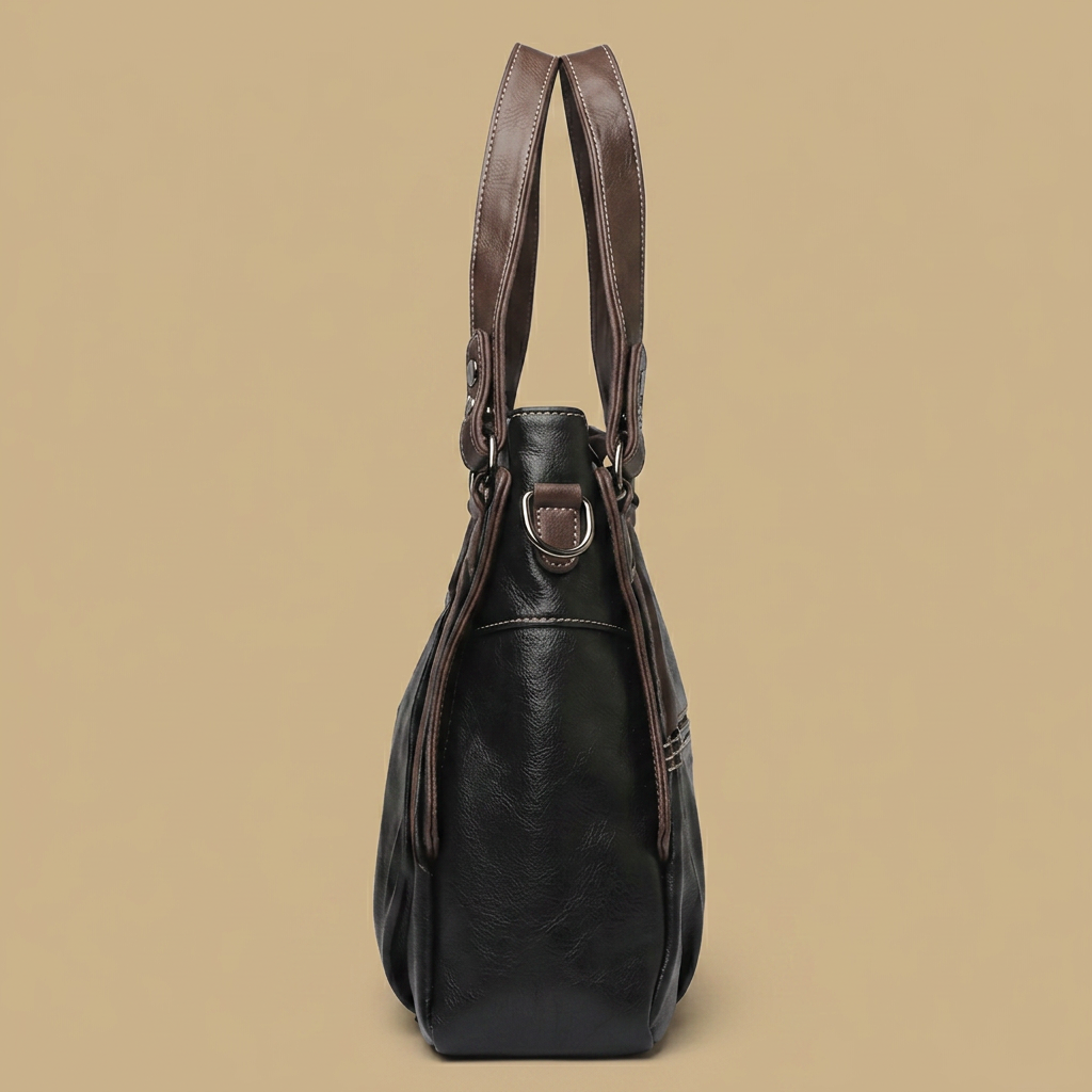 Bolso de Hombro con Costuras en Contraste
