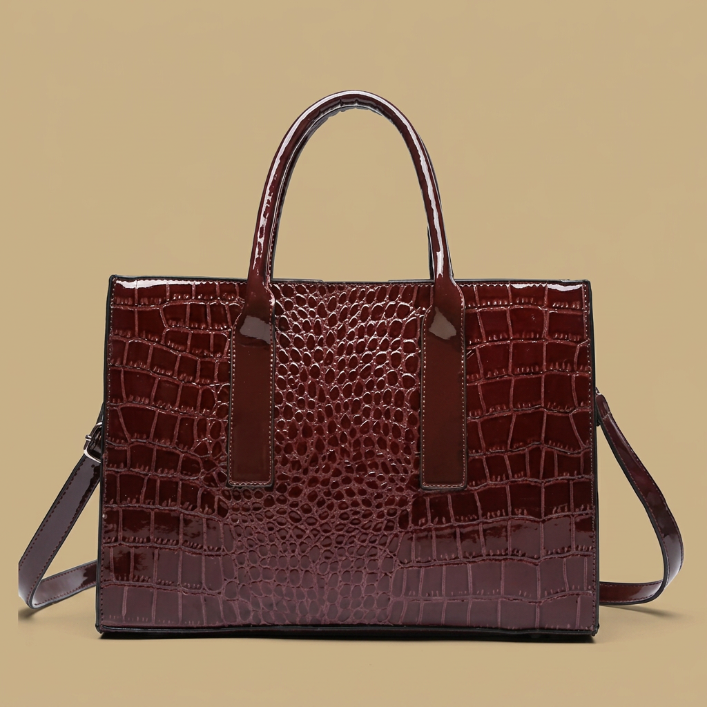 Bolso Tote con Acabado en Relieve de Cocodrilo