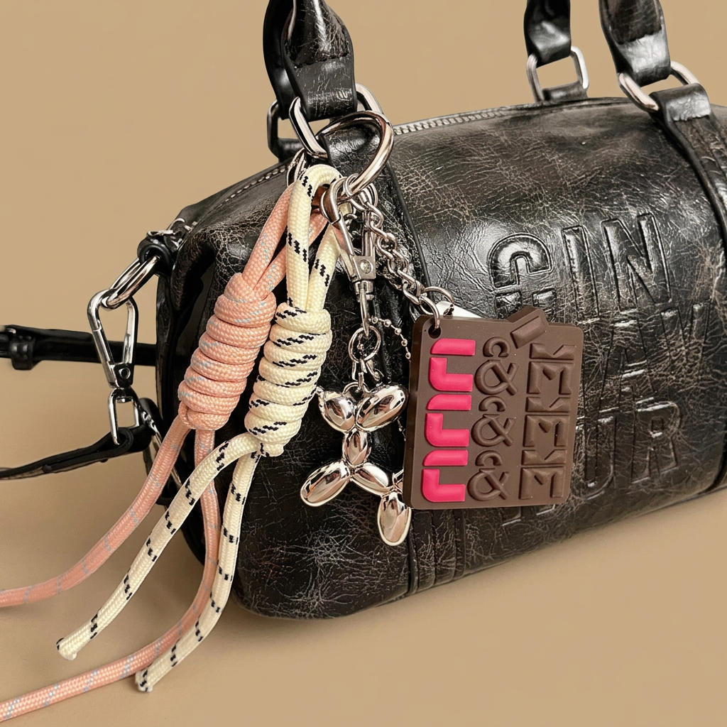 Bolso de Hombro con Letras Elevadas