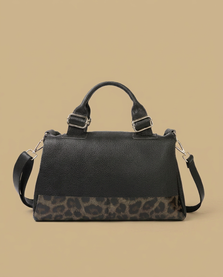Bolso de Hombro con Detalle de Leopardo