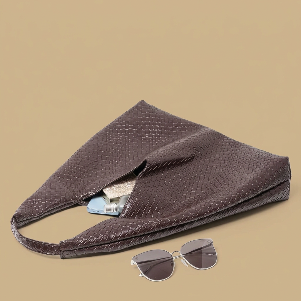 Bolsa Tote Tejida Silueta Retro