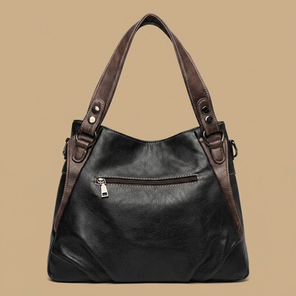 Bolso de Hombro con Costuras en Contraste