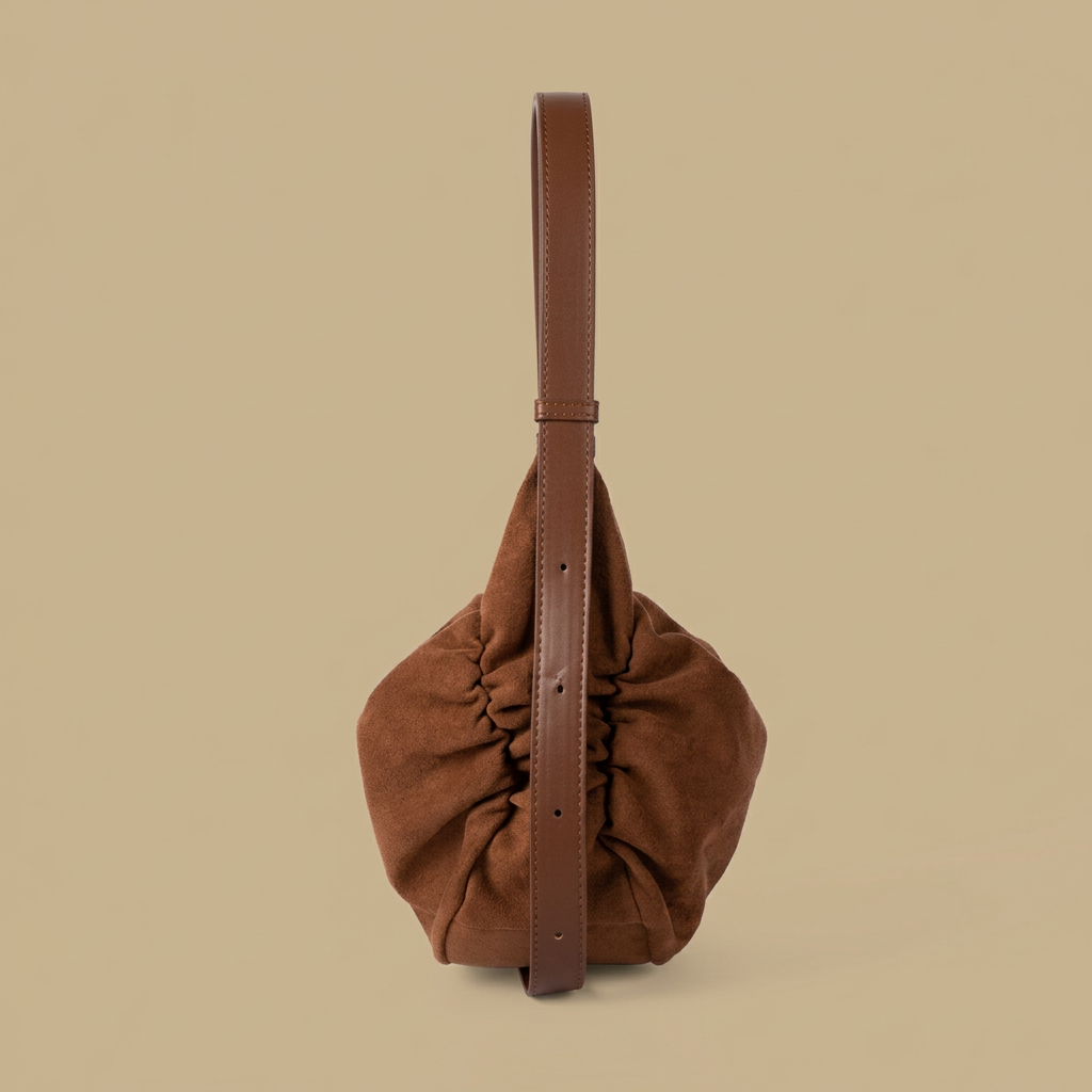 Bolso Hobo con Textura de Ante