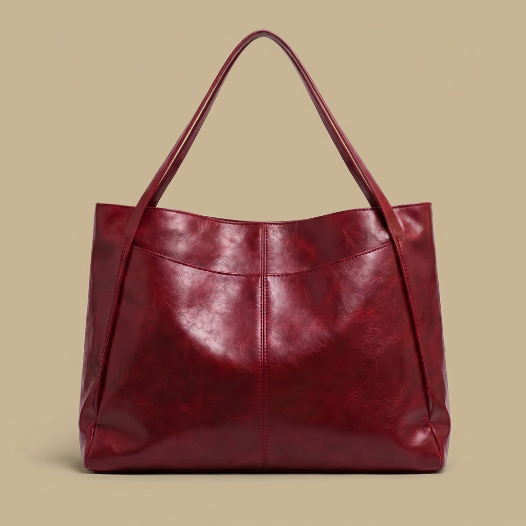 Bolso Tote Acogedor con Acabado Brillante
