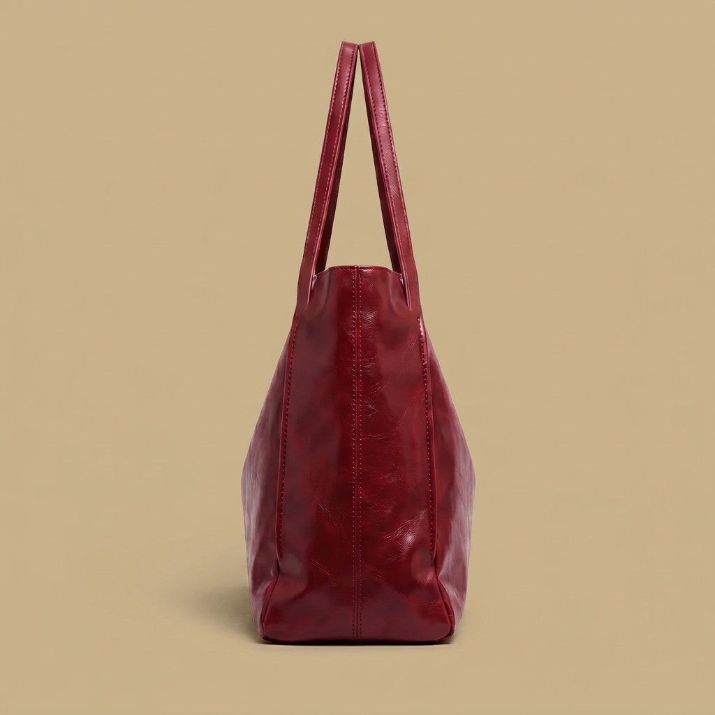 Bolso Tote Acogedor con Acabado Brillante