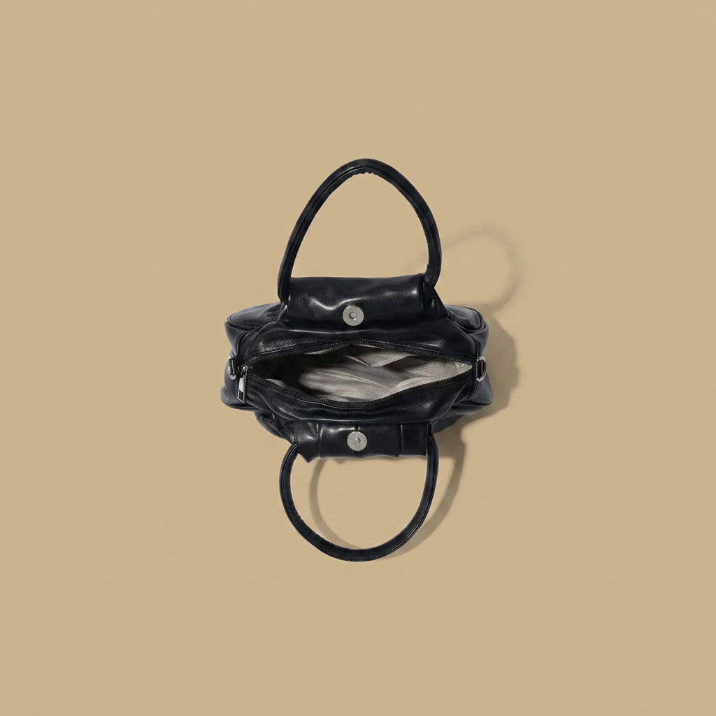 Bolso de Hombro con Pliegues Escultóricos