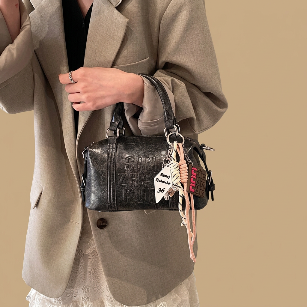 Bolso de Hombro con Letras Elevadas