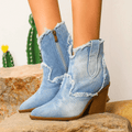 Aurela – Stivaletti in denim a punta