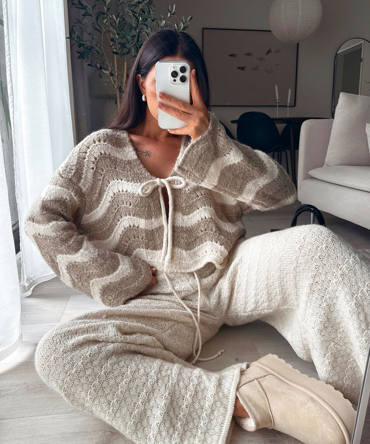 Nina | Stivaletti con plateau foderati beige