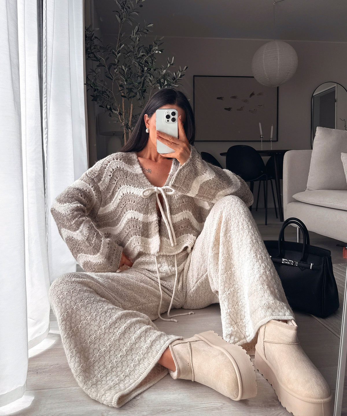 Nina | Stivaletti con plateau foderati beige
