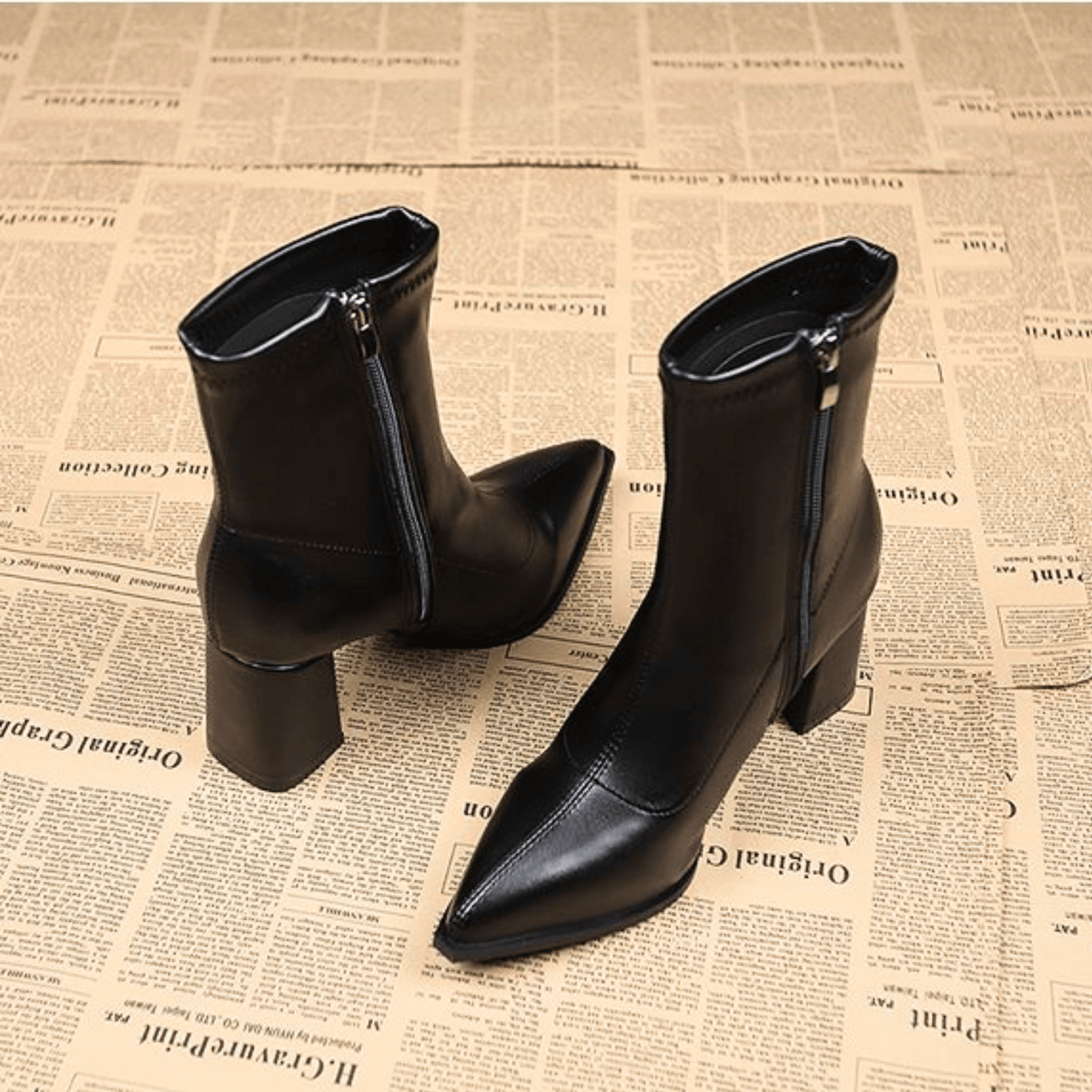 Alessia – Stivali a punta con zip laterale